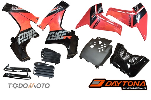 [CB250ADV-053R] PLACA TANQUE (I-D) ADVENTURE R 250 ROJO